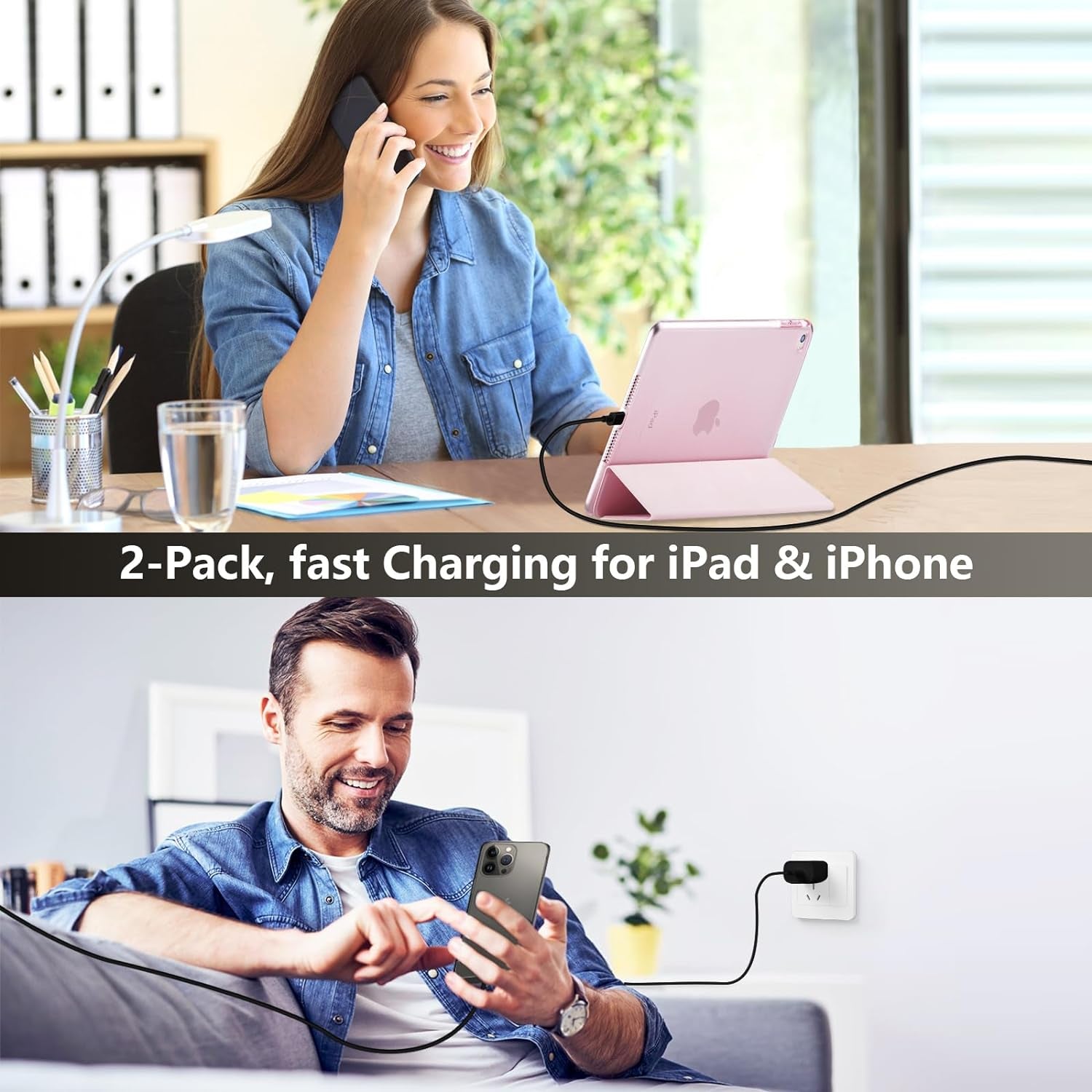 Phone 17 16 15 Charger Fast Charging, 10 FT Long USB C Charger Cord with 20W Type C Fast Phone Charging Block Forphone 17/17 Pro/17 Pro Max/Air/Phone 16 15 Pro Max Plus, Ipad, Android,Black